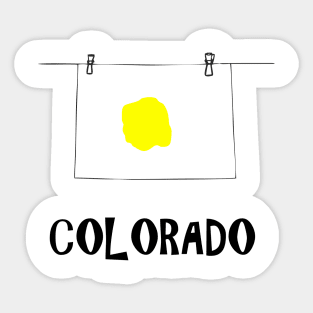 A funny map of Colorado Sticker